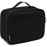 FlowFly Kids Lunch box Insulated Soft Bag Mini Cooler Back to School Thermal Meal Tote Kit for Girls, Boys, Black