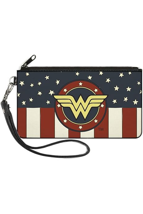 Fun Bifold Buckle-Down Woens Buckle-down Hinge - Wonder Woan/Logo Aericana Red Wonder Woman