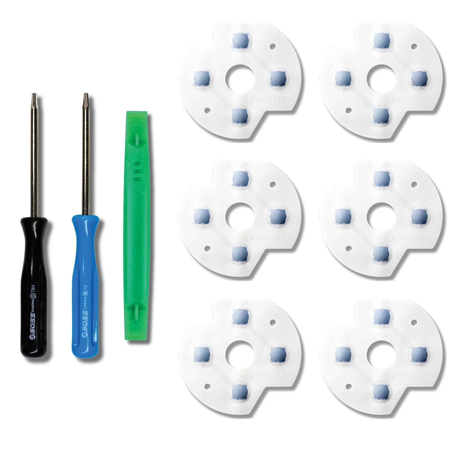 SOSS GAMING® D-Pad Conductive Film Replacement Kit for Xbox One - 6-Pack - Fixes and Repairs Faulty Dpads Buttons - Compatible with Standard, S, Series X/S, Elite Series 1 & 2 Controllers