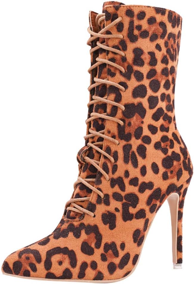 lace up animal print boots
