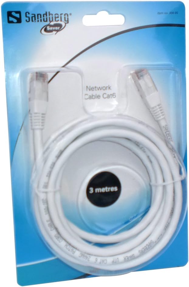 Sandberg 3m UTP Cat6 Saver Cable, White, 300 CM - Image 3