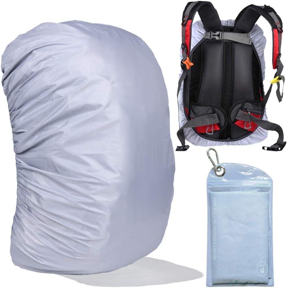 Waterproof Backpack Rain Cover with Anti Slip Buckle Strap for Camping, Hiking, Traveling, Hunting, Biking, 15-80L
