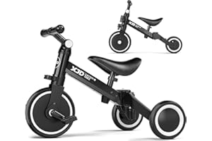 XJD 5 in 1 Toddler Bike, Tricycle for Toddlers 1-3 with Adjustable Seat Height, Removable Pedals, Ideal Balance Bike Birthday Gifts and Toys for Boys and Girls