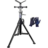 CARVALAX V-Head Pipe Jack Stands, Adjustable Pipe Stand for Welding | 28"-52" Adjustable Height, Fits 1/2" - 12" Pipe Capacity, 2500LB Load Capacity, w/Portable Folding Legs