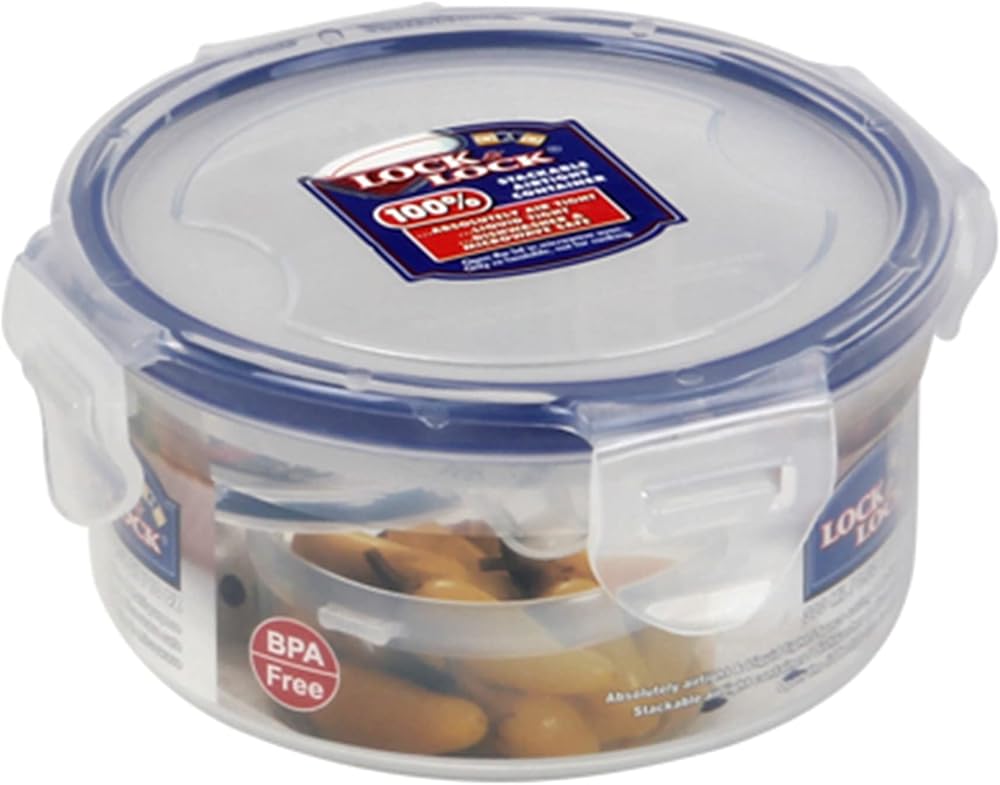 LocknLock HPL932 Round Storage Container 300 ml Clear Blue