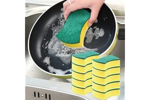 10 Pcs Kitchen Cleaning Sponge, Double Face Non-Scratch Scrub Sponge, Super Absorbent Multi-Use Cleaning, Widely Used in Kitc