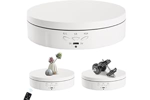 GOHASPW Rotating Display Stand 5.7'' Turntable Stand White Telecontroller Spinning Stand for Product Shows