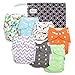 Unisex Baby Cloth Pocket Diapers 7 Pack, 7 Bamboo Inserts, 1 Wet Bag by Nora's Nursery