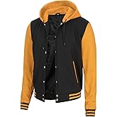 Decrum Hooded Varsity Jacket Men - Fashion Trendy Casual High School Baseball Letterman Mens Hoodie Bomber Jackets