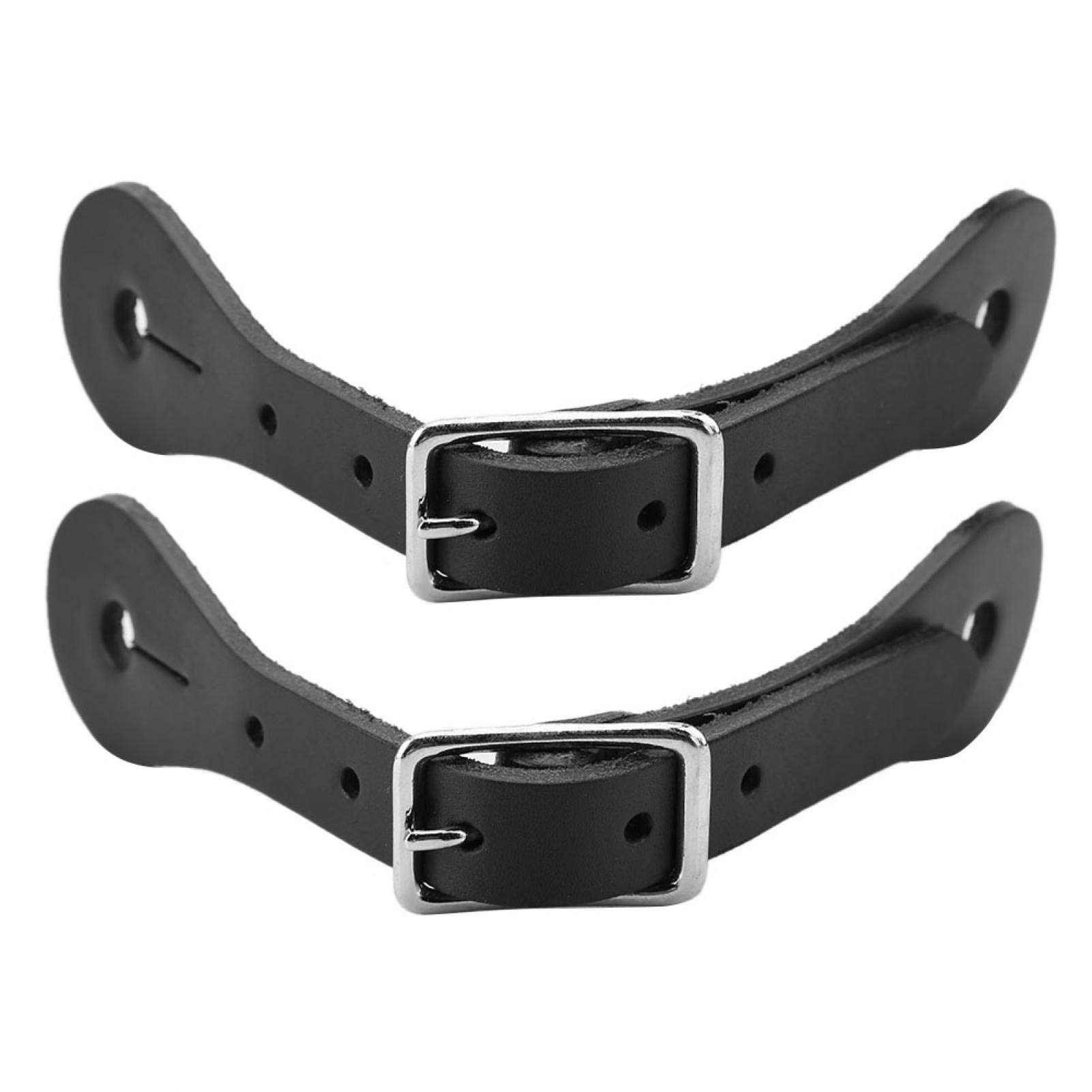 Wosune Horse Spur Strap, Horse Strap Horse Riding Accessories Leatherw 1 Pair for Belt for Horse Riding for Black Leather Belt for Horse Accessory(black)