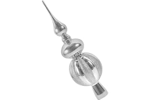 COHEALI Glass Christmas Tree Topper 23CM Spherical Christmas Tree Topper Ornaments Holiday Indoor Suitable for Home Party Decoration Silver