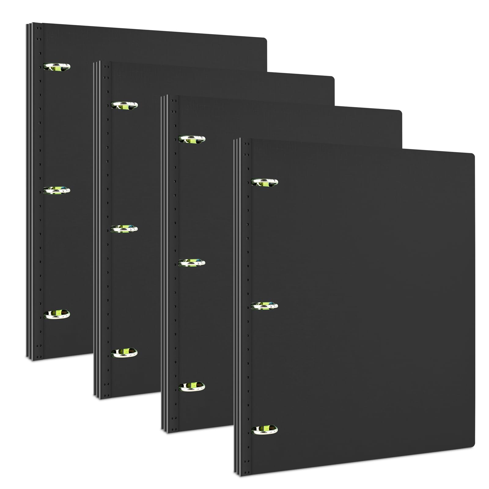 Photo 1 of INFUN Telescoping 3 Ring Binder - 4PCS-Black,Portable Plastic 3 Ring Binder with Telescoping Spine, Binders with Foldable Front Cover Holds 8.5" x 11" Paper for School,Office and Homes