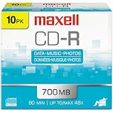 MXLCDR8010PK - Maxell 80MIN 10PK 700MB CDR | Noise-free recording surface for high-fidelity playback - write-once format, 700MB storage, 80 minutes recording