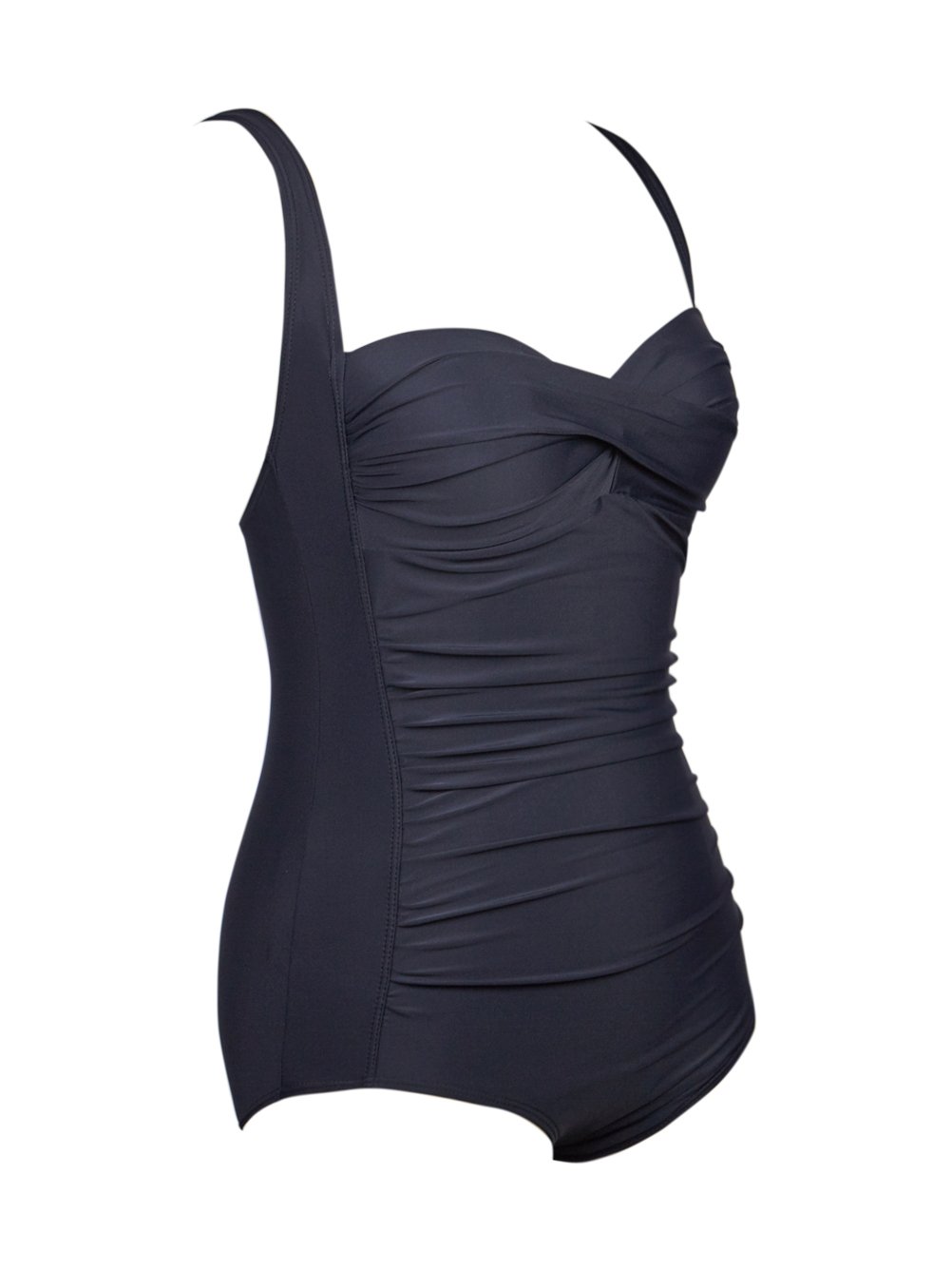 Blooming increspato Plus Size Costume intero costume da bagno delle donne gelatina Monokini XXL/UK18,Black