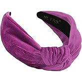 YETASI Orchid Purple Velvet Headbands for Women, Trendy Womens Headbands are Knotted Headband for Women's Hair, Cute Top Knot Fashion Designer Girls Head band