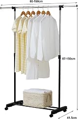 Vivo Technologies Adjustable Mobile Tidy Clothes Rail Rack with Castors view 6