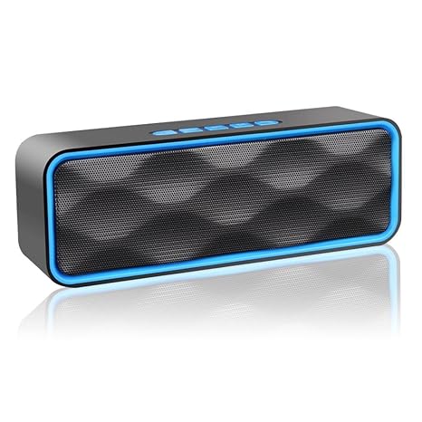 Aigoss Altavoz Bluetooth Portátil Inalámbrico Estereo Exteriores con Audio HD Altavoz de Doble Controlador Integrado, Bluetooth 4.2, Llamadas Manos ...