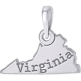 Jewels By Lux Sterling Silver Unisex American States Virginia Charm Pendant