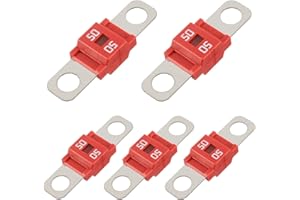 BOJACK AMI/Midi Fuse 50A High Current Fuse Bolt-on Fuse 50 Amp for Cars, Trucks, Construction Vehicles, Buses, Caravans (Pack