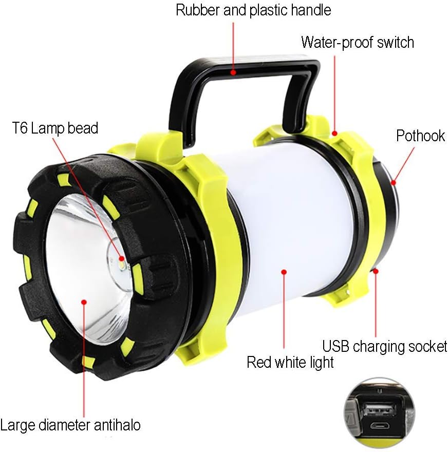 AlpsWolf Camping Lantern Rechargeable Camping Flashlight 4000mAh Power Bank,6 Modes, IPX4 Waterproof, Led Lantern Camping, Hiking, Outdoor Recreations, USB Charging Cable Included: Sports & Outdoors