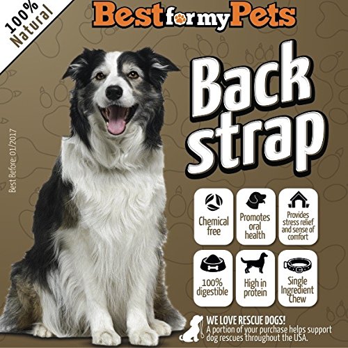 Best for My Pets Natural Backstrap for Dogs Hand-Inspected &amp; USDA/FDA-Approved Chew Sticks for Dogs, 6 oz Bag