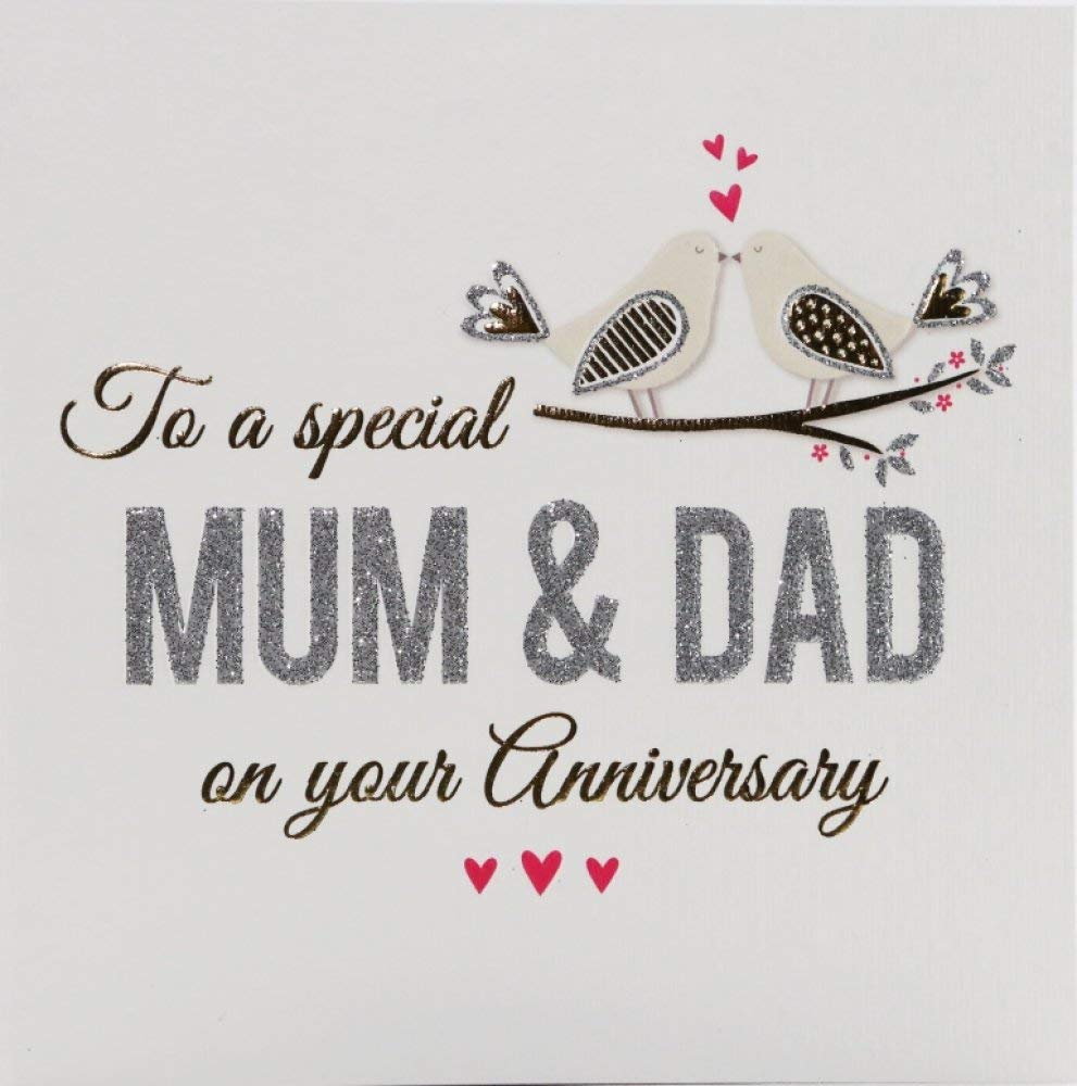 ZIZI Ltd Anniversary Card Anniversary Mum & Dad - 138 mm sq inches - ZIZI Cards,Grey