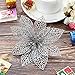 SATINIOR 20 Pieces Glitter Christmas Tree Ornaments Artificial Wedding Christmas Poinsettia Flowers for Festival Decoration (Silver)