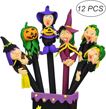 Nuobesty 12pcs Stylo A Bille Halloween Ensemble Dessin Anime Sorciere Sorciere Potiron Poterie Gel Encre Ecriture Stylo Creatif Papeterie Pour Enfants Cadeau Motif Aleatoire Amazon Fr Fournitures De Bureau