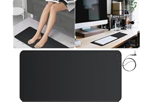 Urvoix Grounding Mat for Feet, 12" x 24" Earth Mat Grounding Pad for Bed, Grounding Mat Kit for Desk, Improve Sleep, Supports Energy, Relieve Anxiety w/ 15 Foot Cord & Conductive Test Pen