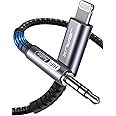 JSAUX Lightning to 3.5mm Audio Cord 6FT, [Apple Mfi Certified] Aux Cable Compatible with iPhone 14/14 Pro/13/13 Pro Max/12/12 Mini/12 Pro/12 Pro Max/11 Pro/11 Pro Max/X/XR/XS Max/Car Stereo-Grey