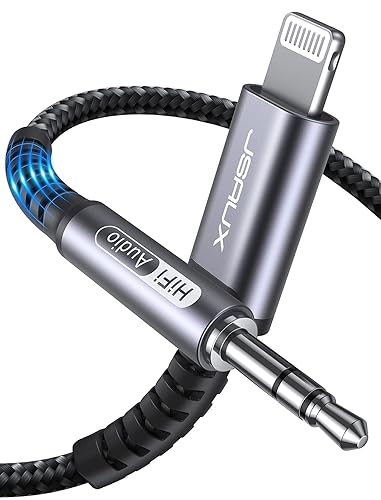JSAUX Lightning to Audio Cord 6FT, [Apple Mfi Certified] Aux