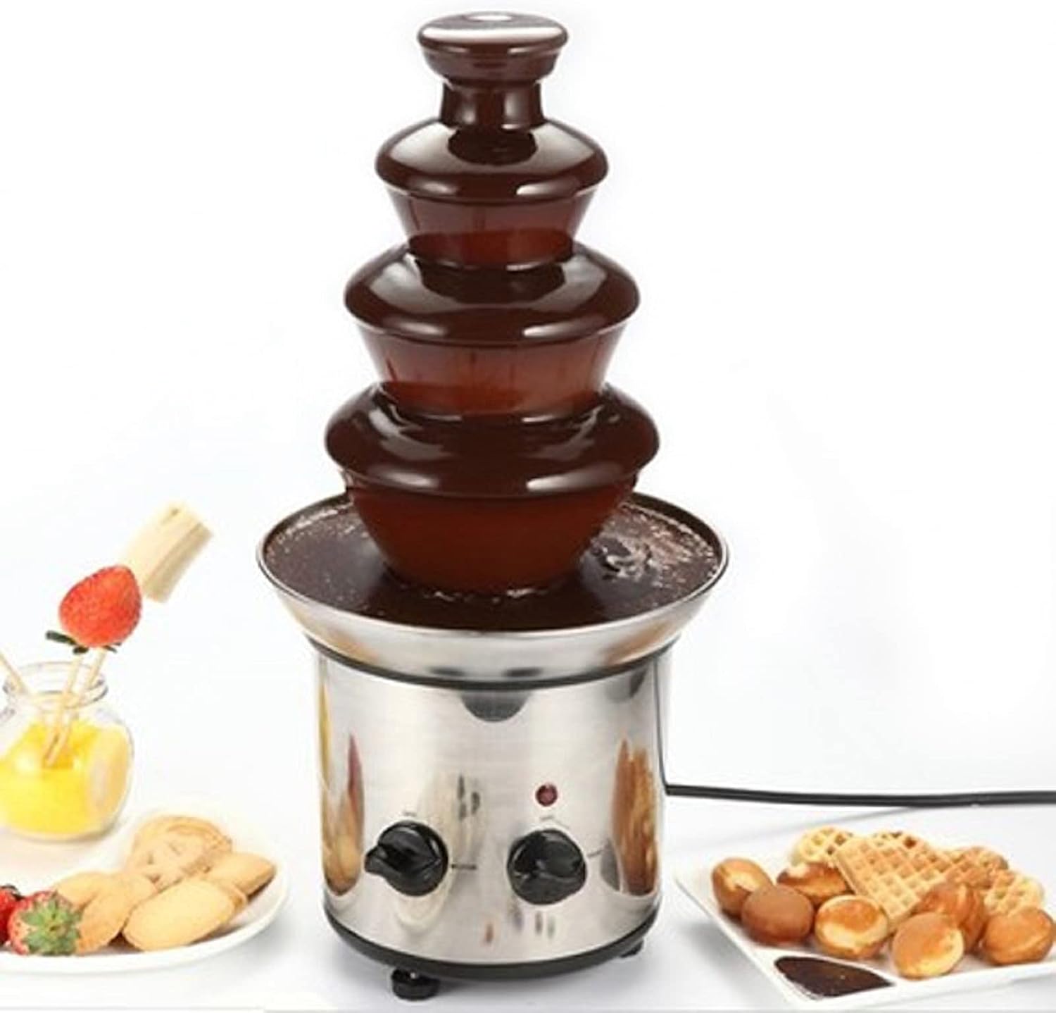 Chocolate Fountain, Chocolate Fondue Maker, 4 Tiers Automatically stir