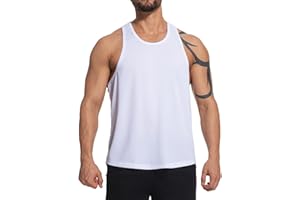 Meiosuns Men’s Quick Dry Workout Tank Top Mesh Y-Back Muscle Sleeveless Breathable Tank TopsGym Athletic Bodybuilding Shirt