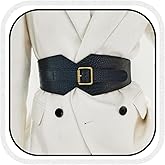 COSYDAYS Black Corset Belt Leather Wide Stretchy Waist Belts Fashion Elastic Waistband Accessories for Women