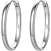 HUARJO 14K Gold Plated Sterling Silver Post Small Gold Hoop Earrings Rectangular Huggie Hoops U Link Earrings for Women Hypoallergenic Minimalist Preppy Jewelry