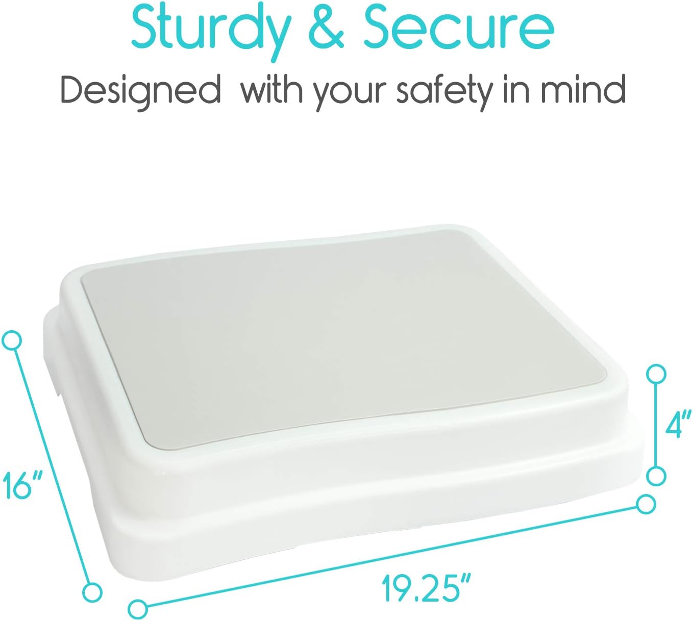 Vive Bath Step (4 inch) - Slip Resistant Shower Stepping Stool - Elevated Bathroom Safety Aid for Handicap, Elderly Seniors Entering, Exiting Bathtub - Nonslip Heavy Duty Bathtub, Bed, Kitchen: Health & Personal Care