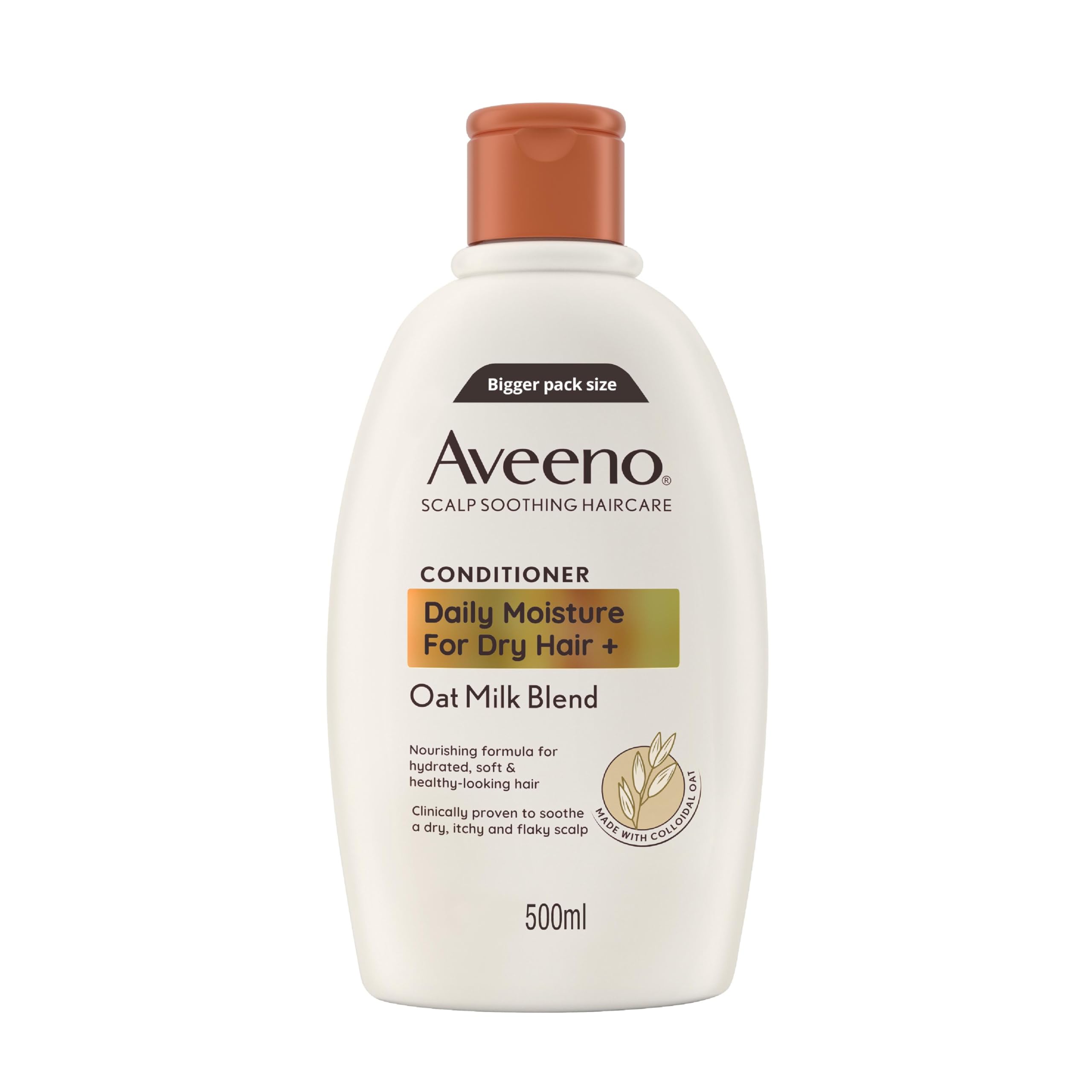 Aveeno Scalp Soothing Haircare Daily Moisture Conditioner, Oat Milk Blend, for Dry Hair, Soothes Dry, Itchy & Flaky Scalp, Clinically Proven, Sulfate Free, 500ml