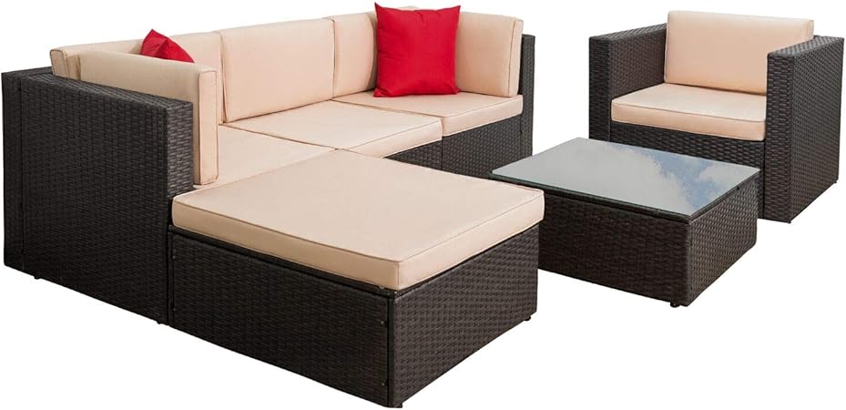 Amazon Com Tuoze 6 Pieces Patio Furniture Sectional Set Outdoor