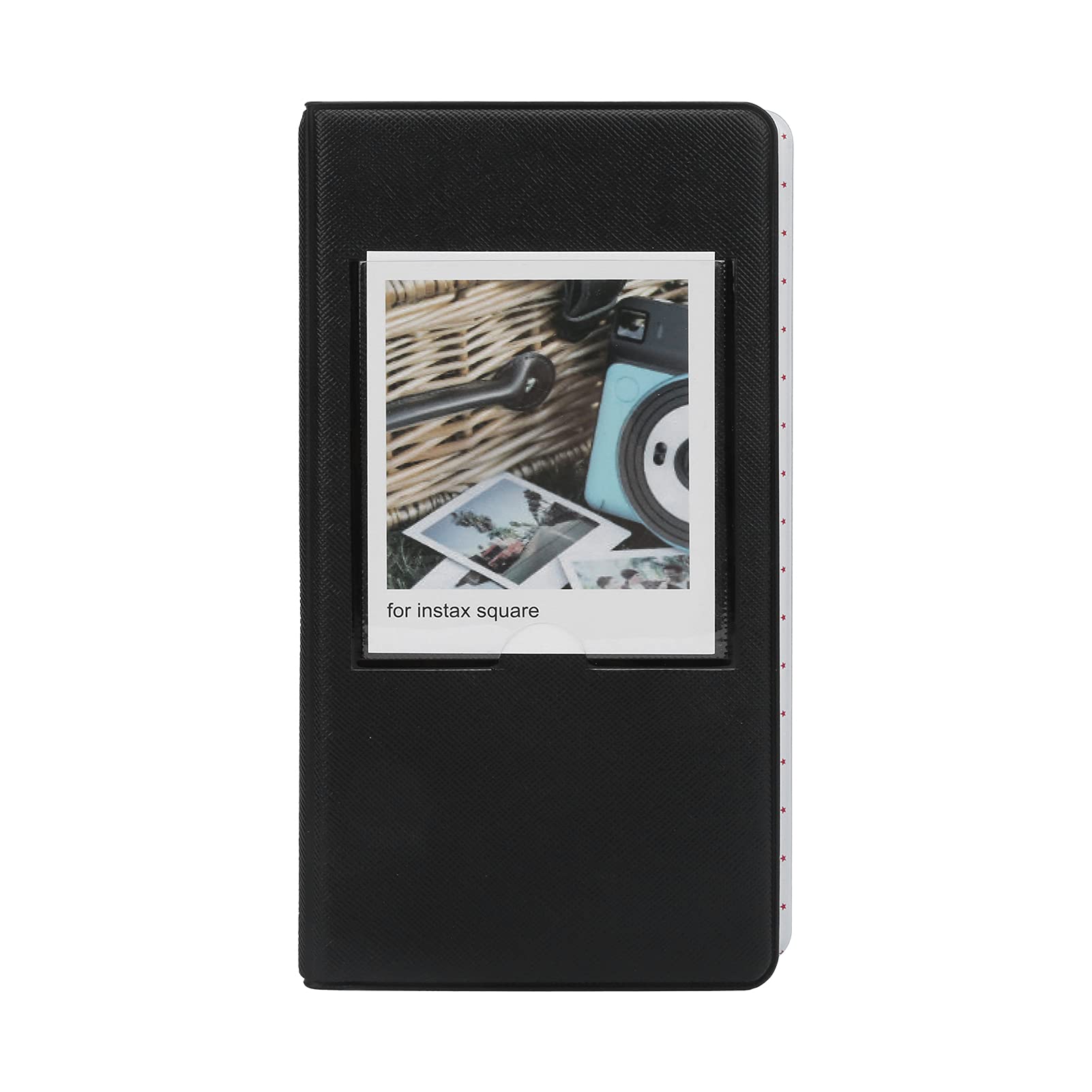 Topiky Photo Album 3x4 64 Pockets PVC Cover 3 Inch Horizontal Wedding Family Baby Picture Book for SQ20 SQ10 SQ6 SP-3 Black