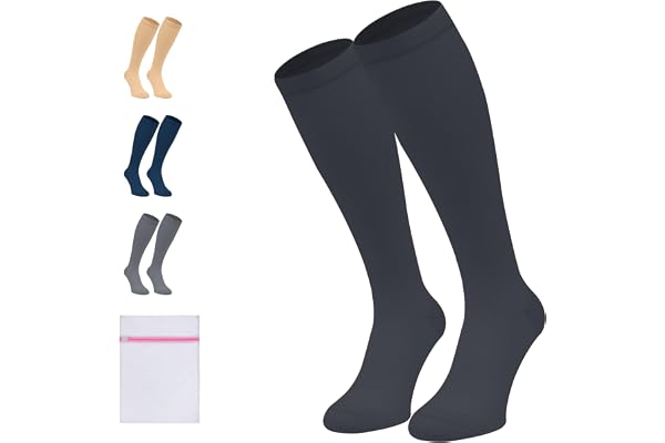 360 RELIEF 2 Pairs Compression Socks for Women & Men - 15-20 mmHg Travel Flight Socks – Graduated Support - Ideal for Running