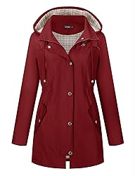 LOMON Women Rain Jacket Lightweight Hooded Jackets