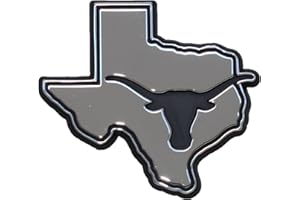 AMG AUTO EMBLEM The University of Texas Longhorns Premium Metal Auto Emblem (State Shaped (Debossed))