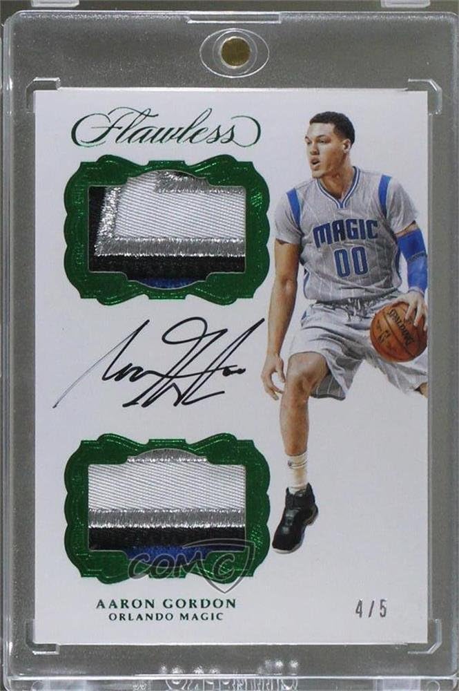Aaron Gordon #4/5 (Basketball Card) 2016-17 Panini Flawless - Dual Patch Autographs - Emerald #DPA-AGO