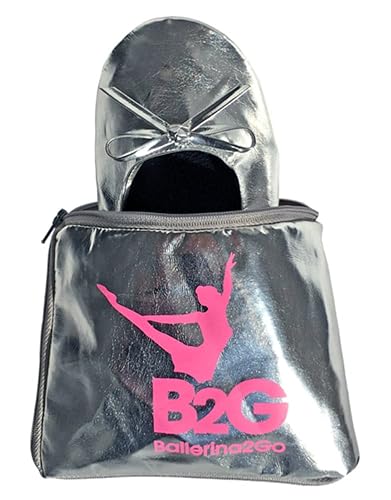 Ballerina2Go Faltbare Ballerinas Schuhe Satintasche - rollbare Wechselschuhe Afterparty Flache Schuhe guenstig zum mitnehmen 