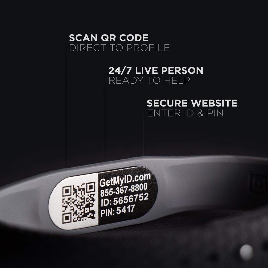 myID Hive Medical ID Bracelet for Diabetes Epilepsy Autism and More - Black Pod (S/M, Neon Green)