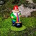 BigMouth Inc Lucky Rainbow 9-inch Tall Garden Gnome, Funny Lawn Gnome Statue, Garden Decoration