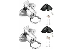 XIEHE 801 Office Furniture Drawer Lock Cabinet Door Locker with 2 Keys 888 (2 Packs, Chrome, keyed alike2)