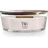 WoodWick Sheer Tuberose Gifts for Women and Men, 16 oz Ellipse Candle with Crackling Wick