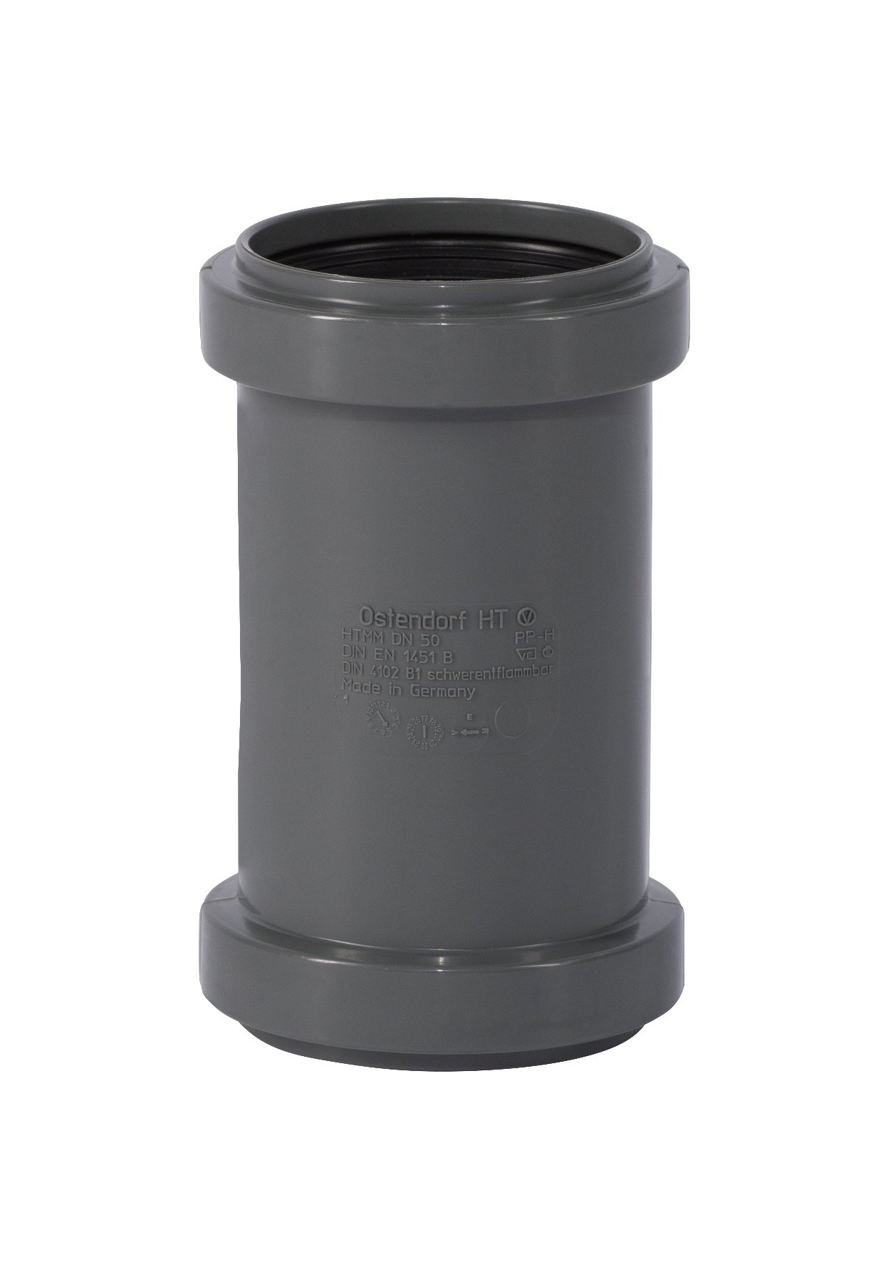 Ostendorf HTsafe Double Sleeve DN 50 mm HT Pipe, Grey