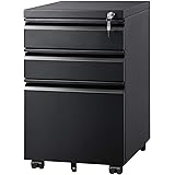 Amazon Com Calico Designs Metal Full Extension Locking 3 Drawer Mobile File Cabinet Assembled Except Casters For Legal Or Letter Files With Supply Organizer Tray In Black Furniture Decor